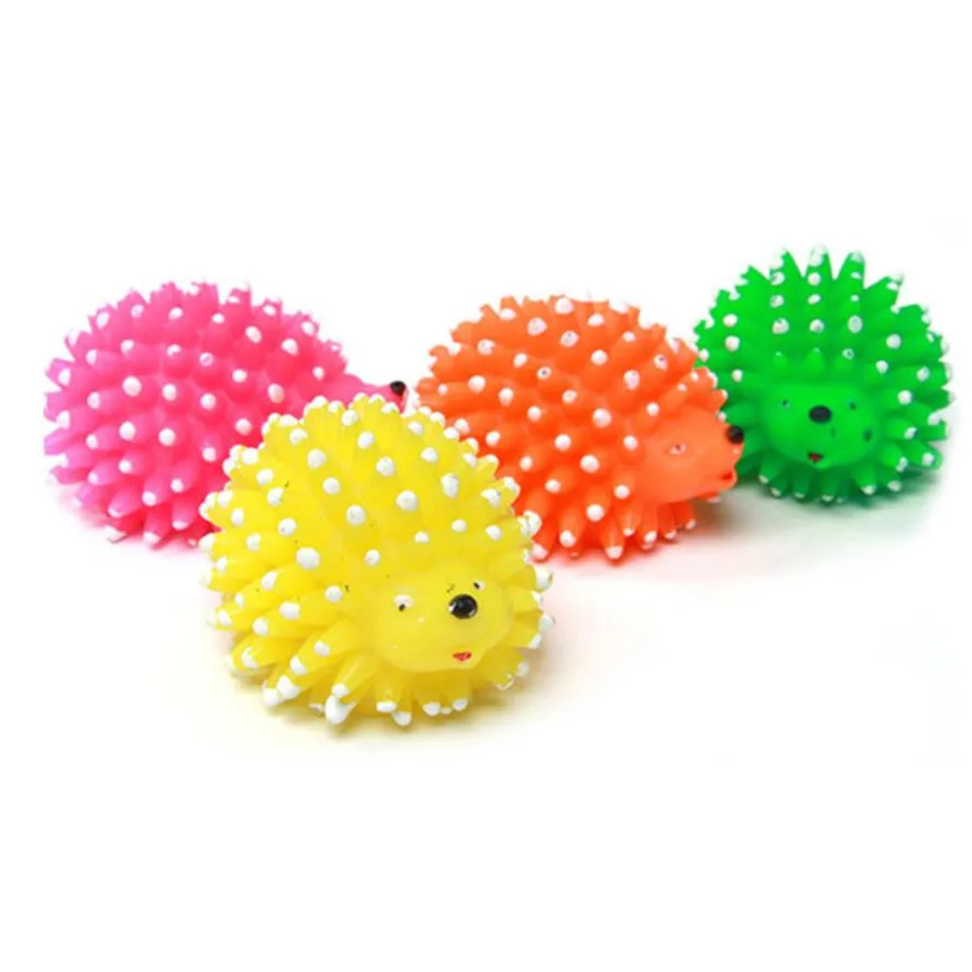 New Cute Hedgehog Shape Dogs Toy 1pc Silicone Pet Dog Puppy Squeaky