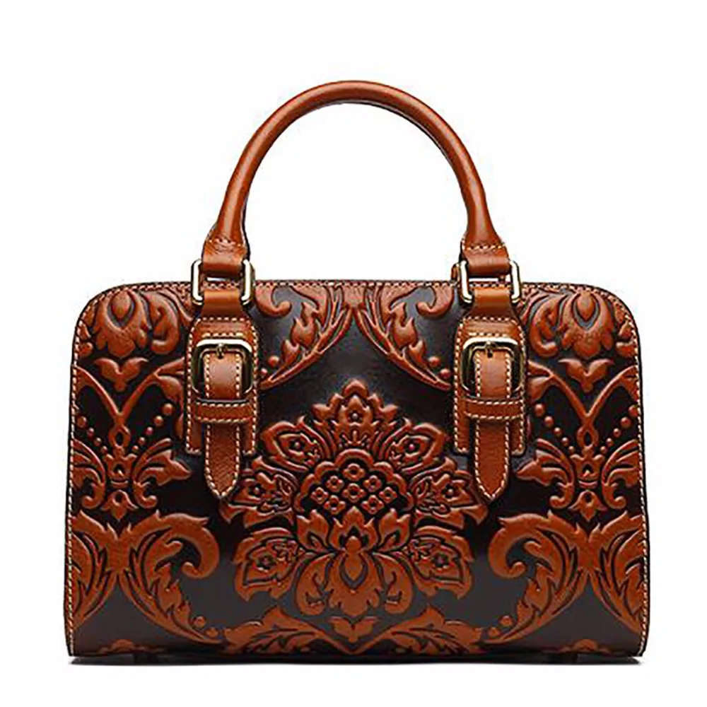 New Arrival Genuine Leather Cowhide Women Handbag Vintage Ladies