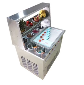 Free shipping hot sale 740w flat pan fried ice cream machine SINGLE POT Stainless steel Ice Pan Machine roll ice cream maker