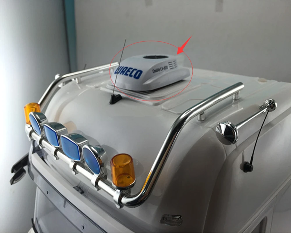 

Remote control actros truck roof decorative air conditioner for tamiya 1:14 scale trailer scania R620 56323 R470 benz 1851 3363