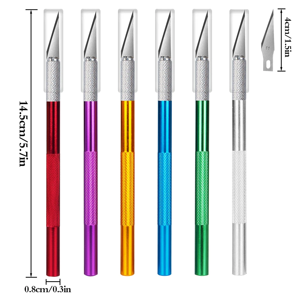 Kaufen 6 stücke Holz Carving Messer mit 150 stücke Präzision Klingen Craft Utility Messer Skulptur Cutter Gravur Messer für Kunst Schablone hobby