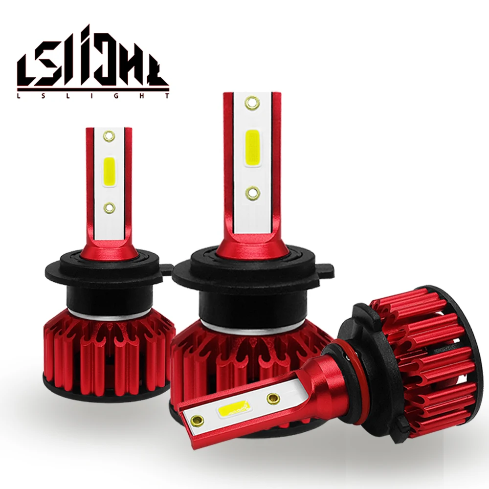 LSlight водить автомобиль H7 H4 H11 9005 9006 HB2 HB3 HB4 H8 лампы светодиодные фары 6000 K 55 W 9600lm 12 V 24