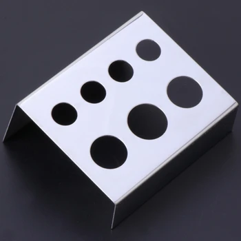7 Holes Tattoo Pigment Ink Cap Cup Holder Stainless Steel Stand Supply Tool