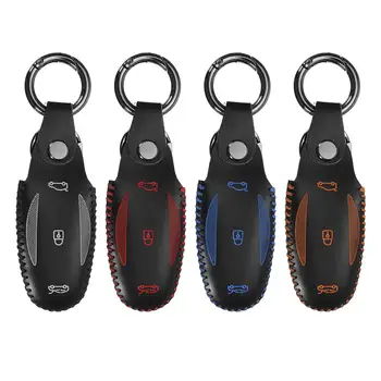 

Key Case For Tesla Model X Remote Fob Key Shell Stitching PU Leather Case Cover Holder