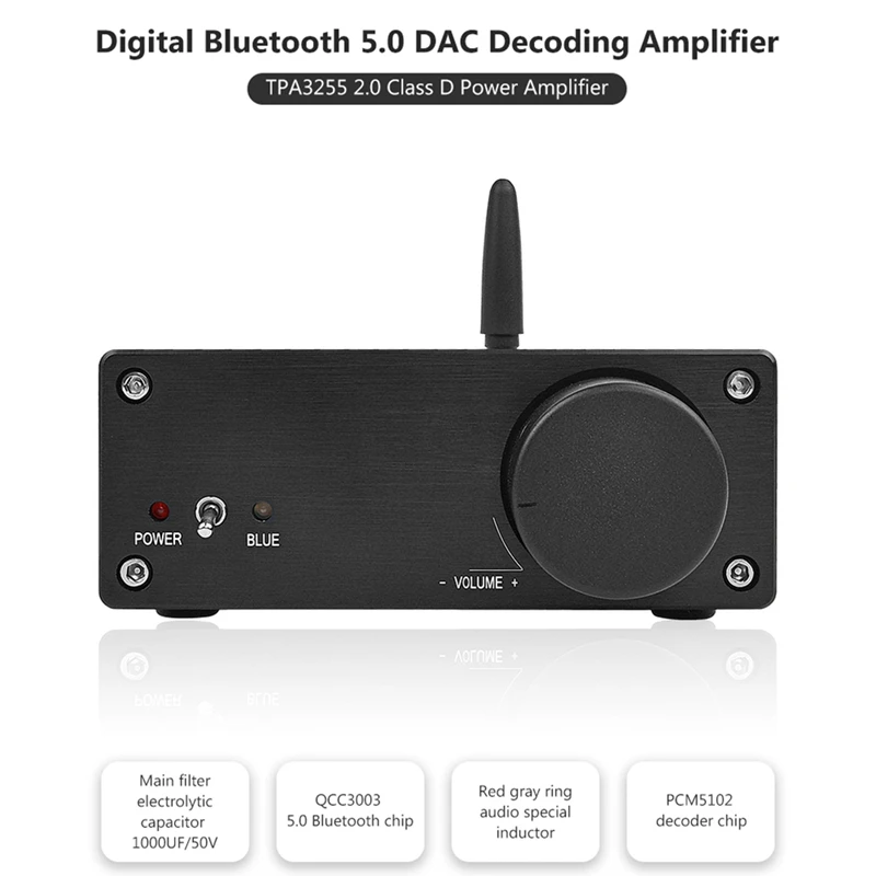 Tpa3255 Bluetooth 5,0 цифровой аудио усилитель 325Wx2 Высокая мощность класса D 2,0 канальный усилитель ЦАП Pcm5102 декодирование для телефона