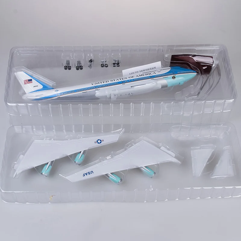 1/150 47 см Boeing 747 Air Force One модель самолета из смолы с шасси и светильник из сплава