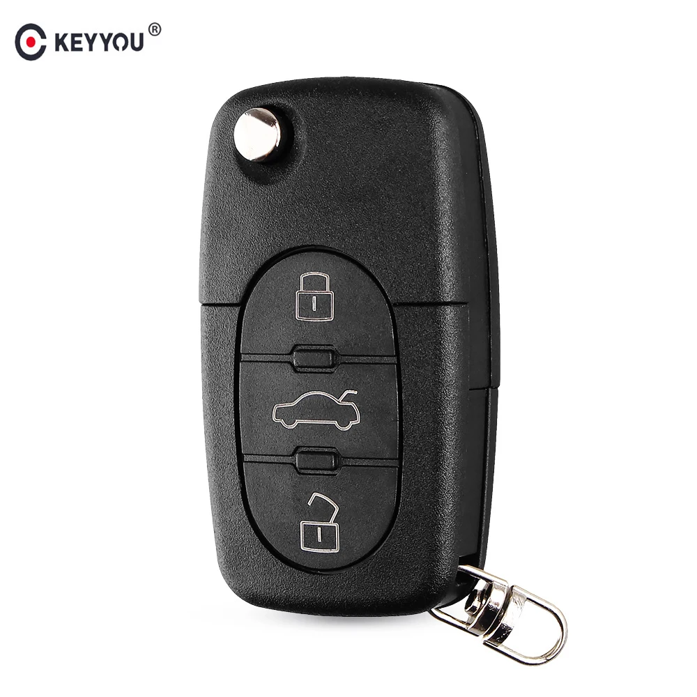 KEYYOU 3 кнопки дистанционного откидного автомобильного ключа корпус CR1616 для VW