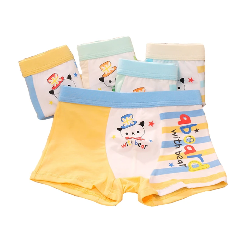 

4 Pcs/lot Modal Boy Underwear High Elastic Flat Underwear Breathable Smooth Cartoon Short Panties Boy Boxer Underwear TNM0091