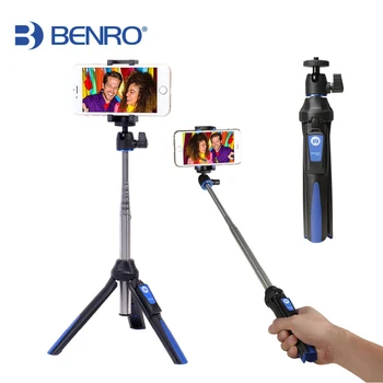 

BENRO MK10 Handheld mini Tripod Monopod 3 in 1 Phone Selfie Stick wireless Bluetooth Remote Shutter for iPhone Sumsang Gopro