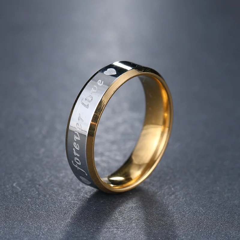 Женское кольцо из нержавеющей стали DOTIFI Золотое 316L с надписью Forever Love для