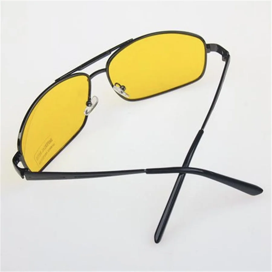 Металлические очки ночного видения uv400 для вождения Авиатор анти-глазурные солнцезащитные очки Авиатор водительские очки для ночного вождения