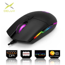 delux m630 wired gaming rgb raton 5000 dpi 6 botones programables ratones para fortnite overwatch juego - ratones para fortnite