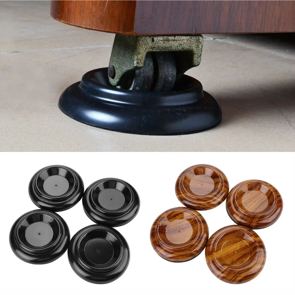 

Set of 4 Upright Piano Furniture Foot Legs EVA Anti-Slip Caster Cup Cushion Pads Black/Wood Grain Brown