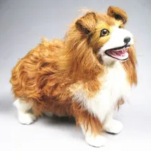 24x21 см игрушка шотландская колли овчарка пушистая модельная игрушка в виде собаки, полиэтилен и меха ручной работы, подарок для украшения, d460