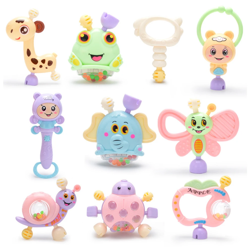 

6pc-10pc/Set Safety animal Montessori baby Toys Teething Crib Mobiles Teether infant Toys for baby 0-12month Rattle toddler toys