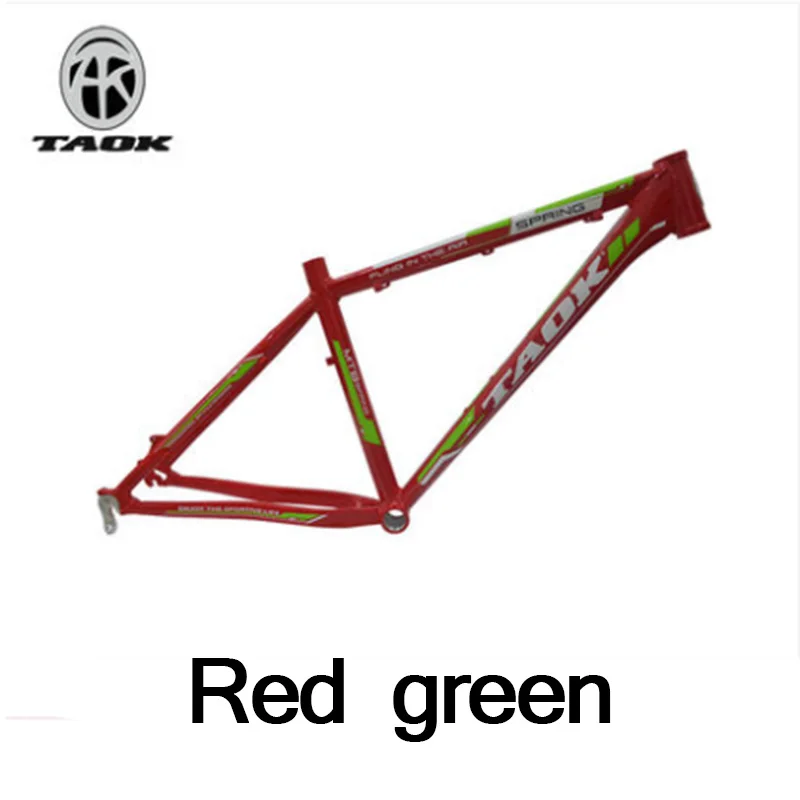 TAOK рама для горного велосипеда Рама для велосипеда 26 дюймов алюминиевый сплав бесшовные трубы тормоза штатив - Цвет: Red  green