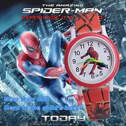 Модные детские часы Человек-Паук дети часы для детей часы Подарки для мальчиков и девочек Водонепроницаемый аналоговый акрил спортивный