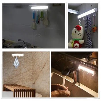 

Under Cabinet Light Battery powered Sensor Lamp Intelligent with hook LED night light Bathroom emergency light