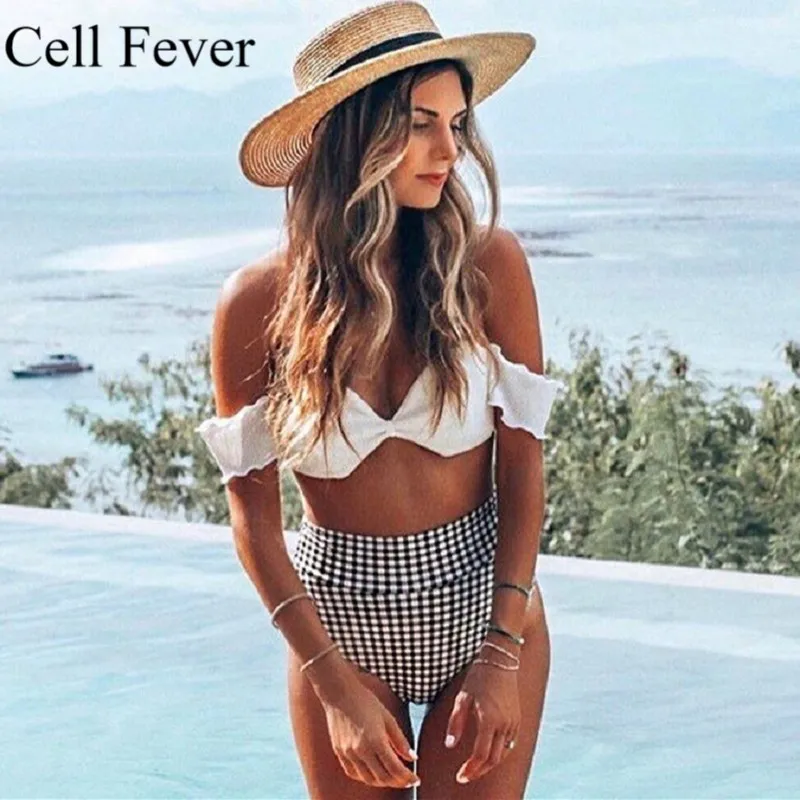 

Bikini Swimwear Women Swimsuit 2019 Plaid Brazilian Bikini Set Push Up Bathing Suit Female Summer High Waist Beach Wear Biquini