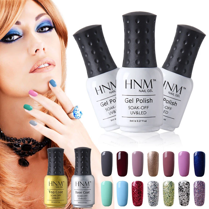 

HNM 5pcs/lot Kit Hot Sale 3 Colors Nail Polish Top Coat Base Coat Set Tool Gel Varnish Nail Art Set Semi Permanent Gift Kit Set