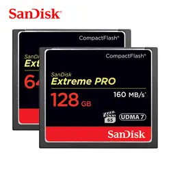 SanDisk Extreme PRO CF карта 128 Гб 64 Гб 32 Гб CompactFlash карта памяти UDMA 7 VPG65 4 к Full HD видео для DSLR камеры читать 160 МБ/с./с