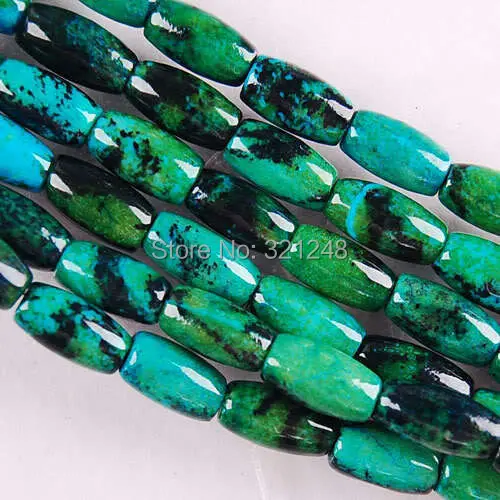 

2014 new free shipping to 8X12mm Azurite Chrysocolla Jaspers Loose Beads 15"BV301