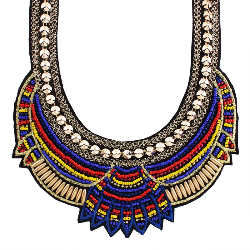 

New Choker Necklace Fashion Ethnic Collares Vintage Silver Color Beads Pendant Statement Necklaces Women Jewelry Party Jewelry
