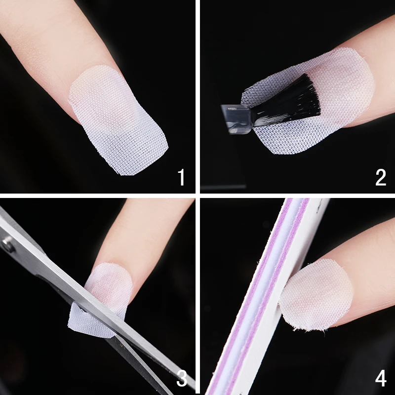 Клейкая шелковая Защитная пленка для ногтей из стекловолокна для наращивания ногтей, Белый УФ-гель, акриловый набор инструментов для дизайна ногтей