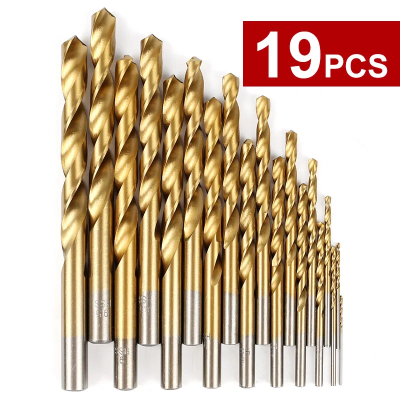 13pcs Straight round shank High Quality Mini Twist Drill Bit HSS Plating Titanium Saw Woodworking Metal Platic Drilling Tools