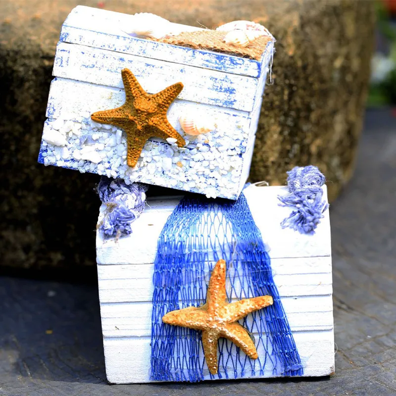 

Vintage Wood Sea Storage Box Miniature Fairy Garden Home Houses Decoration Mini Craft Wedding Decor DIY Accessories