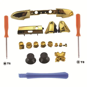 

For Xbox One Slim XboxONE S Plating Replacement Repair Chrome ABXY Dpad Triggers Full Buttons Set Controller Mod Kits T8 T6