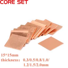 10 pces 0.3mm/0.5mm/0.8mm/1.0mm portátil placa de folha de cobre tira shim almofada térmica do dissipador de calor folha para gpu cpu vga chip ram refrigerar