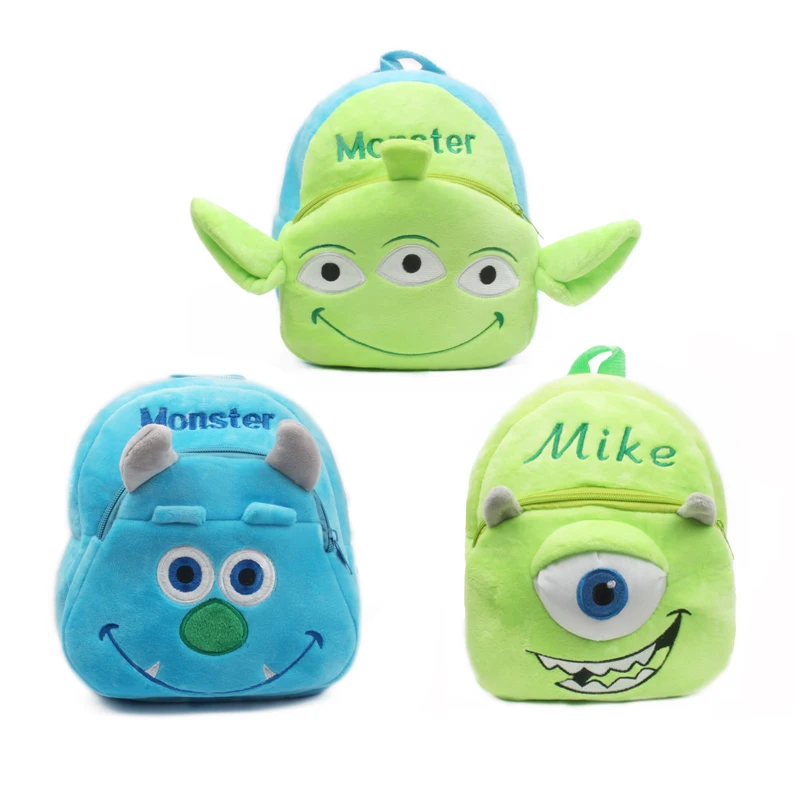 

Cartoon Monster three eyes plush backpack baby cute mini school bags for kids boys Christmas gift
