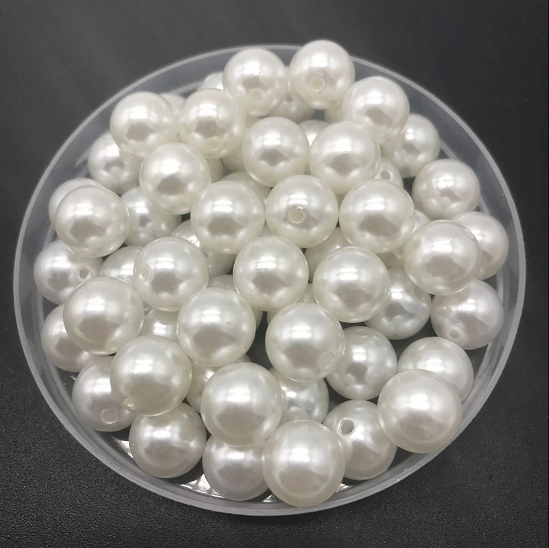 Loose Pearl Beads 4mm-20mm White Ivory Imitation Pearls Round Spacer DIY Jewelry Making Necklace Bracelet Earrings Accessories