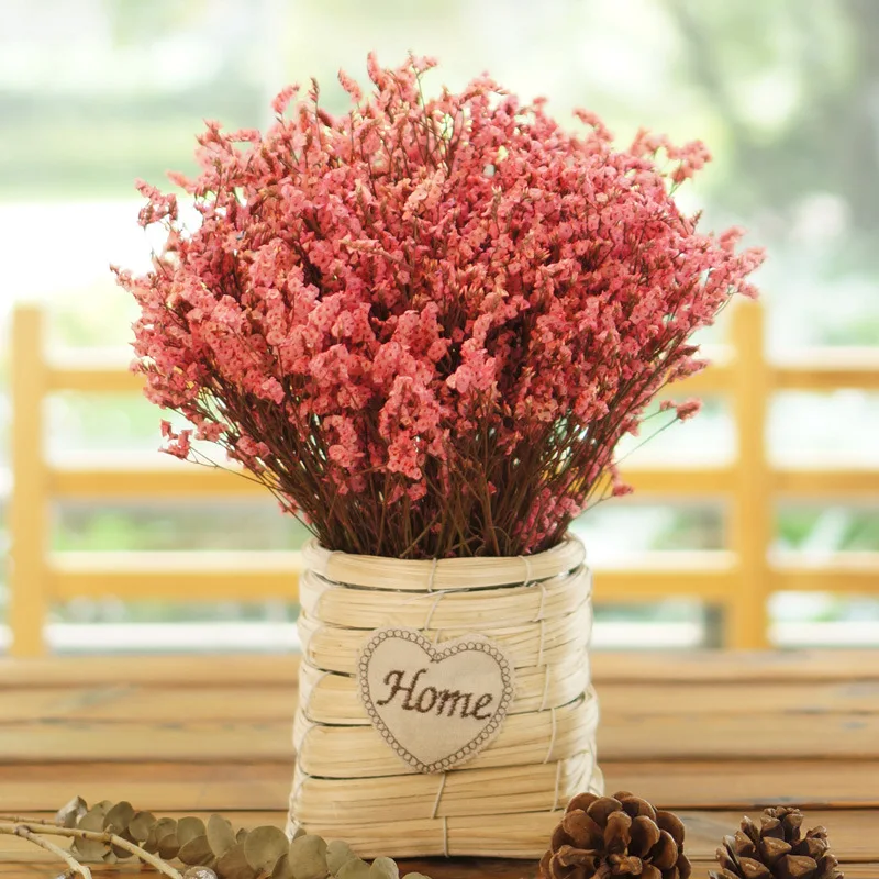 Festival Gift Bouquet Of Dried Flowers Home Decoration True Flower Ornaments Starry Forget-Me-Not With Small Basket JH64 (5)