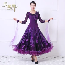 Платье для бальных танцев для девочек, женское платье для соревнований, танго, костюм для фламенко, вальс, танцевальные костюмы, D-0384