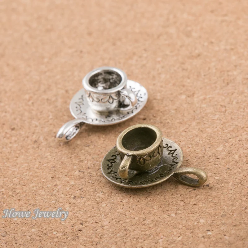 

4pcs vintage coffee cup charms Pendant diy earring fit bracelet D059