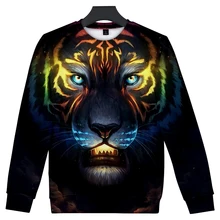 

tiger King of the Beast Spring and autumn Trendy 3D printing Long sleeve comfortable Male and female fashion fashion clothing