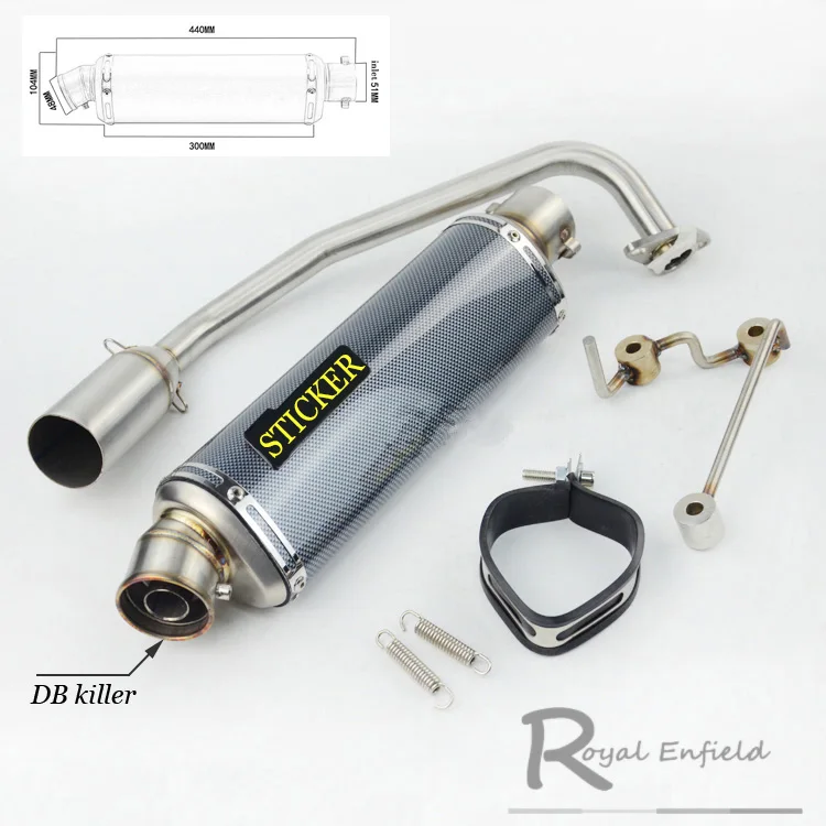 PCX 125 de 150 de Scooter de motocicleta silenciador de Escape completo del sistema medio tubo de Slip-On escapar encaja para HONDA PCX125 PCX150 2014-2017