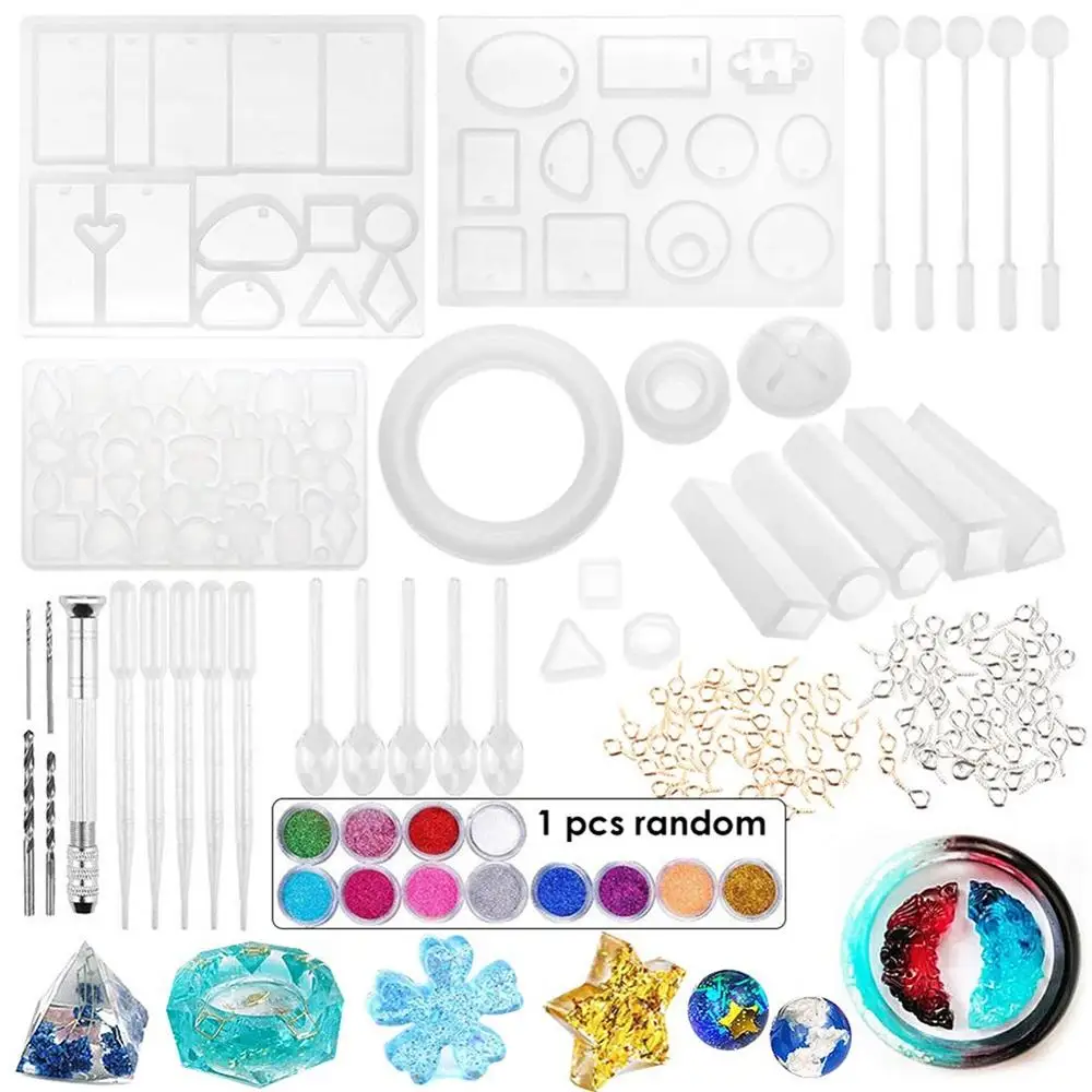 

83 Pieces Silicone Casting Molds DIY Crystal Epoxy Tool Set Bracelet Pendant Mold Combination for Handmade Jewelry Craft Making