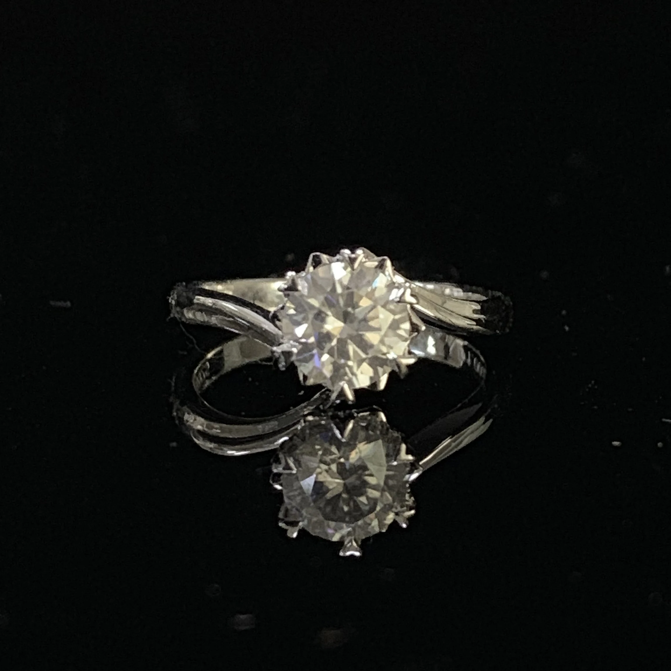 

9k White Gold Ring 1.0ct 2.0ct 3.0ct Round Cut Moissanite Ring Simple style Engagement Ring Wedding Ring