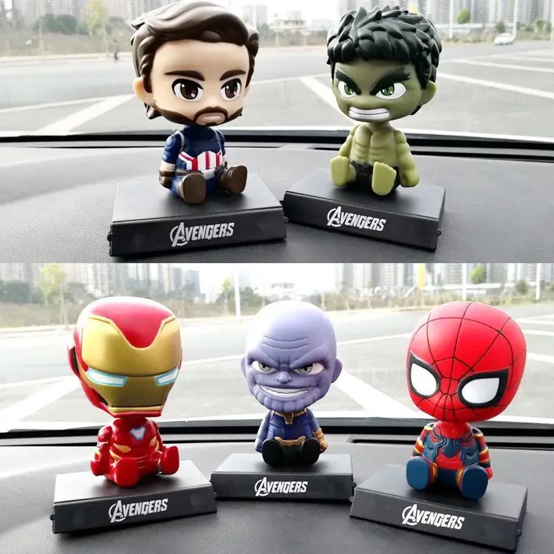 

Avengers Figurine Iron man Green Giant Shaking Head Car Ornaments Automobiles Interior Dashboard Car Accessories