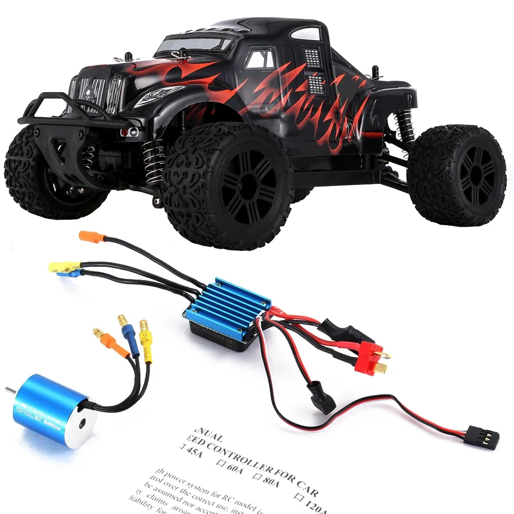 

2pcs/set 2430 7200KV Sensorless Brushless Motor with 25A Brushless ESC Electric Speed Controller for 1/16 1/18 RC Car Truck