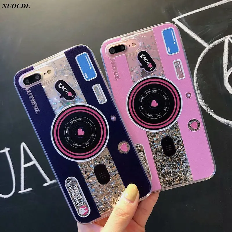 

Retro Camera Quicksand Case for Xiaomi Mi A1 Case Silicone TPU PC Dynamic Liquid Glitter Cover Redmi 5 Plus Note 5 Mi 5X 6X A2 8
