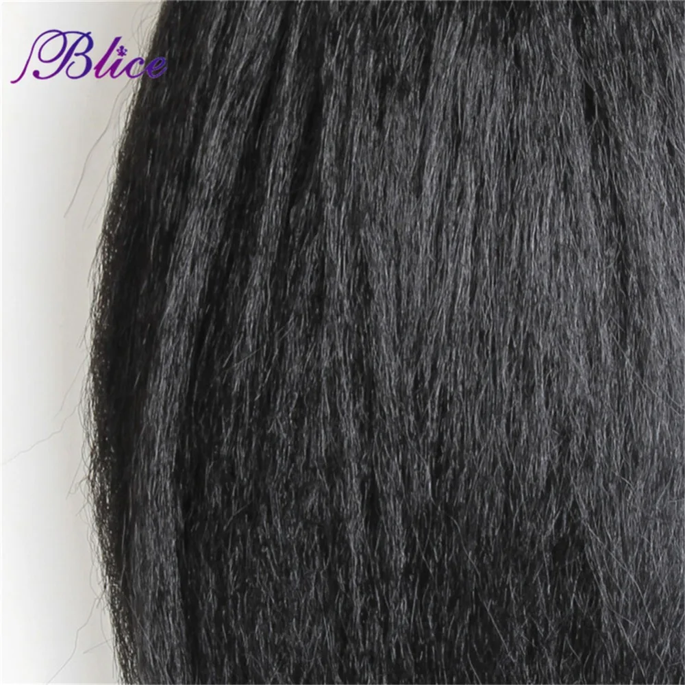 Blice Kinky Straight Hair Weaving 12-24Inch Pure Color Synthetic Wave Hair Extension For Black Women Bundles One Piece Deal hair extensions