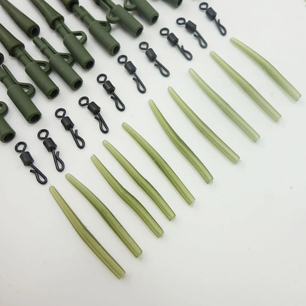 

40pcs Swivel Carp Fishing Pins Tail Lead Clips Rolling Quick Change Safety Tackle Outdoor Assorted Rubber Tubes Set Anti-