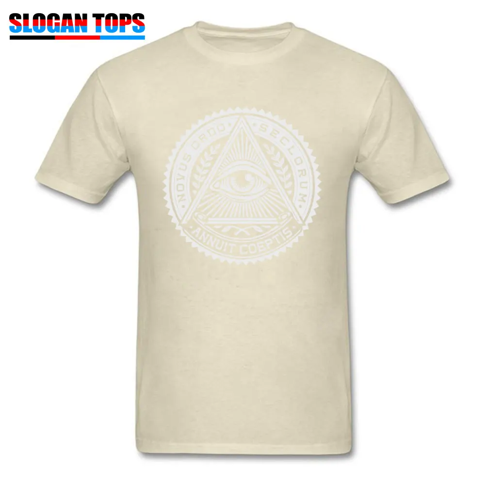 Cotton Men's Short Sleeve Eye of providence Tshirts Design Tops Shirts Retro Design Round Collar Tshirts Drop Shipping Eye of providence beige