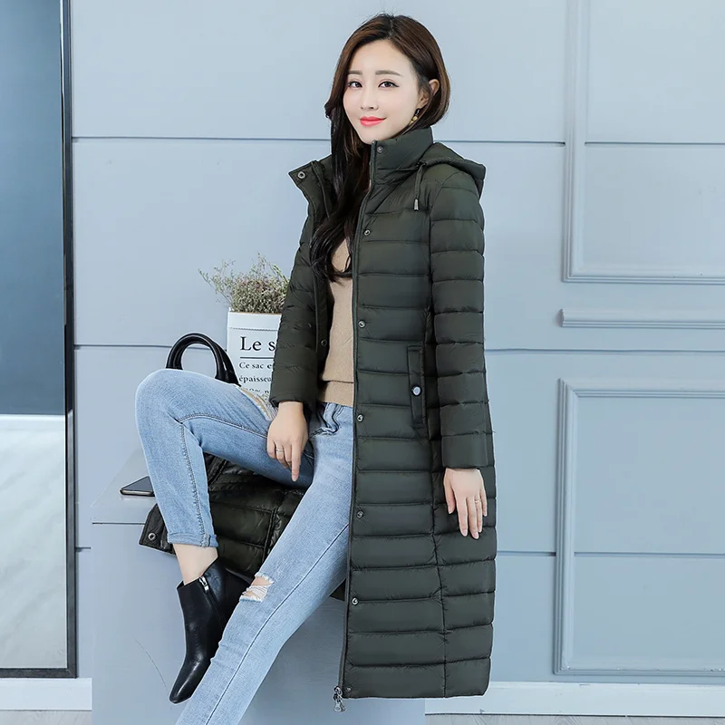 Winter Jacket Women Warm Cotton Coat Hooded Long Down Cotton Padded Jacket Outwear Long Parkas 2019 New Winter Women's Clothing