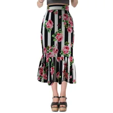 Liva элегантные юбки с цветочным принтом женские большие размеры XXL юбка средней длины юбка с высокой талией jupe женские юбки mujer moda