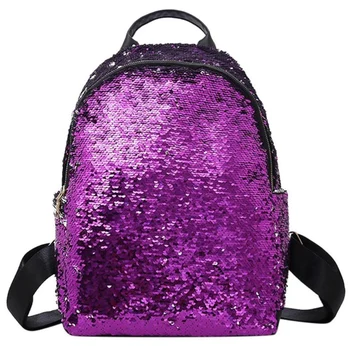 

Women Sequins Backpack Teenage Girls Fashion Schoolbag Casual Travel Bling Rucksack Holographic Backpack